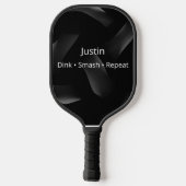 Custom Pickleball Paddle Black White Name Design (Achterkant)