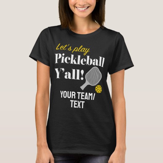 Custom Pickleball Team Shirt Add Your Text Club (Voorkant)
