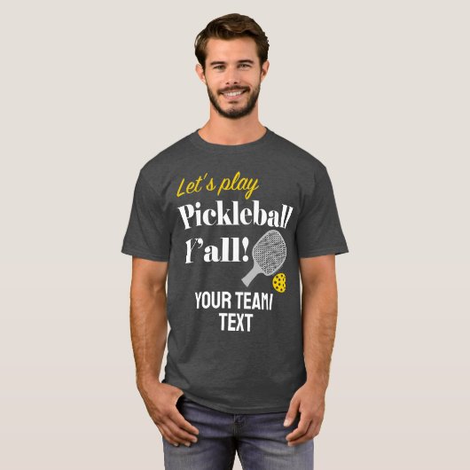 Custom Pickleball Team Shirt Add Your Text Club (Voorkant volledig)
