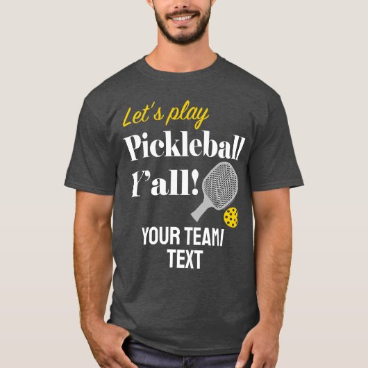 Custom Pickleball Team Shirt Add Your Text Club (Voorkant)
