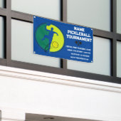 Custom Pickleball Tournament Championship Blauw Spandoek (Buitenkant Gebouw)