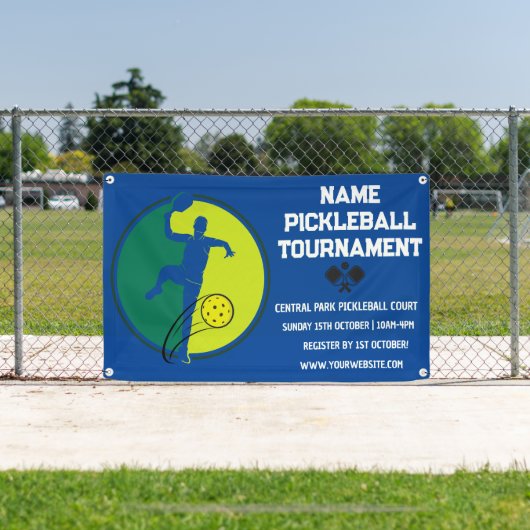 Custom Pickleball Tournament Championship Blauw Spandoek (Insitu)