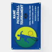 Custom Pickleball Tournament Championship Blauw Spandoek (Verticaal)