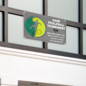 Custom Pickleball Tournament Championship Grijs Spandoek (Buitenkant Gebouw)