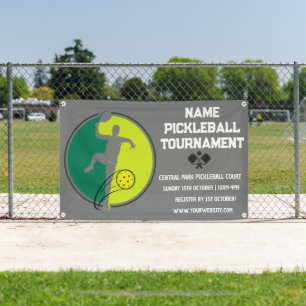 Custom Pickleball Tournament Championship Grijs Spandoek