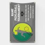 Custom Pickleball Tournament Championship Grijs Spandoek (Verticaal)