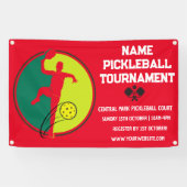 Custom Pickleball Tournament Championship Rood Spandoek (Horizontaal)
