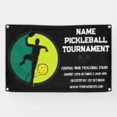 Custom Pickleball Tournament Championship Zwart Spandoek (Horizontaal)
