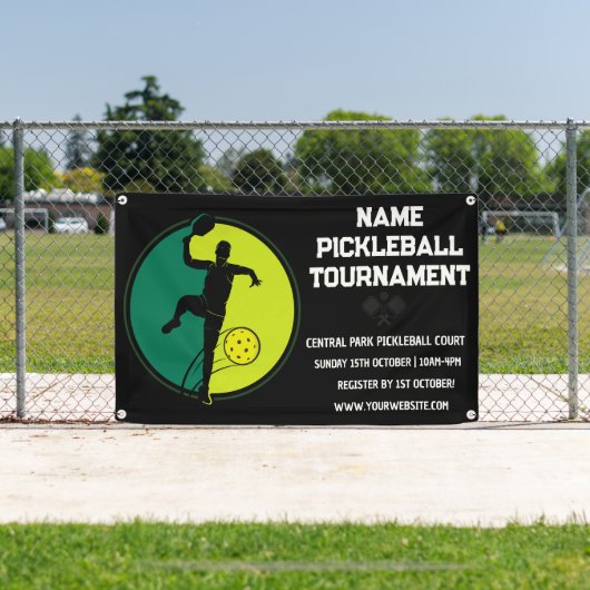 Custom Pickleball Tournament Championship Zwart Spandoek (Insitu)