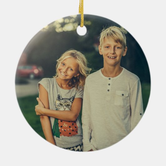 Custom Picture Friendship Line Drawing Keramisch Ornament (Achterkant)