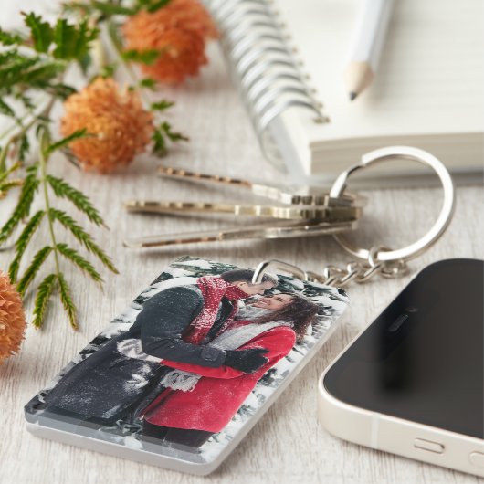 Custom Picture Keychain, Personalized Text Sleutelhanger (Voorkant Rechts)