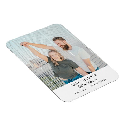 Custom Picture Save the Date fridge magnet Magneet (Rechterzijde)