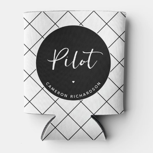 Custom Pilot Aviation School Afstuderen Elegant Blikjeskoeler (Voorkant)