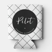 Custom Pilot Aviation School Afstuderen Elegant Blikjeskoeler (Achterkant)