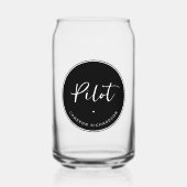Custom Pilot Aviation School Afstuderen Elegant Blikvorm Glas (Voorkant)