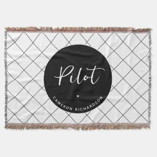 Custom Pilot Aviation School Afstuderen Elegant Deken