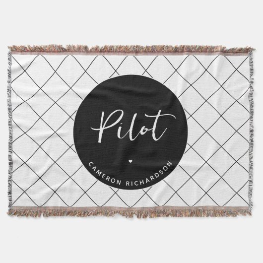 Custom Pilot Aviation School Afstuderen Elegant Deken (Voorkant)