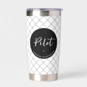Custom Pilot Aviation School Afstuderen Elegant Geïsoleerde Drinkbeker (Links)