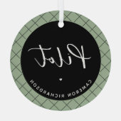 Custom Pilot Aviation School Afstuderen Elegant Glas Ornament (Achterkant)