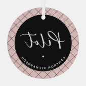 Custom Pilot Aviation School Afstuderen Elegant Glas Ornament (Achterkant)