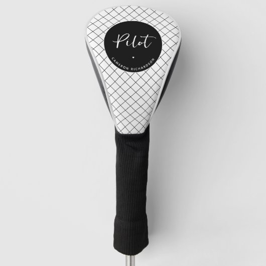 Custom Pilot Aviation School Afstuderen Elegant Golfheadcover (Voorkant)