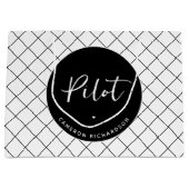 Custom Pilot Aviation School Afstuderen Elegant Groot Cadeauzakje (Voorkant)