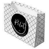 Custom Pilot Aviation School Afstuderen Elegant Groot Cadeauzakje (Achterkant Gekanteld)