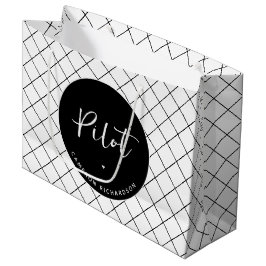 Custom Pilot Aviation School Afstuderen Elegant Groot Cadeauzakje