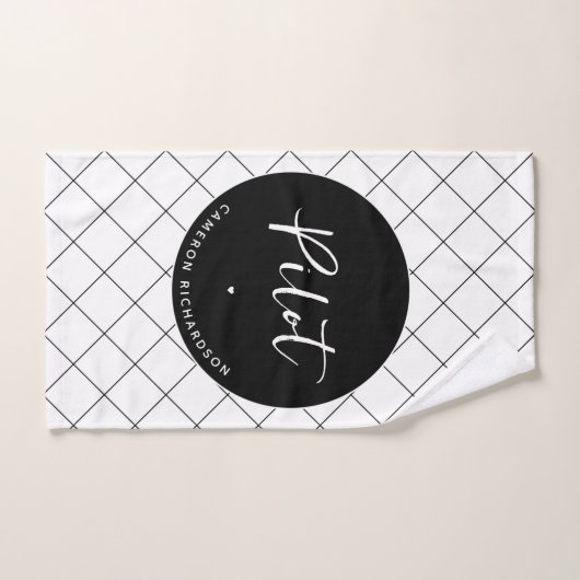 Custom Pilot Aviation School Afstuderen Elegant Handdoek (Handdoek)