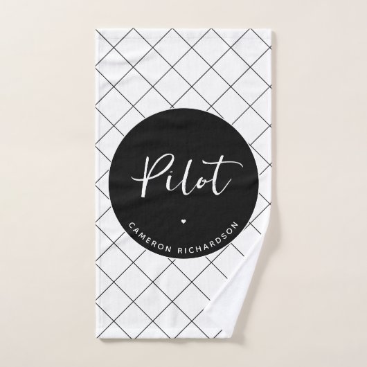 Custom Pilot Aviation School Afstuderen Elegant Handdoek (Handdoek)