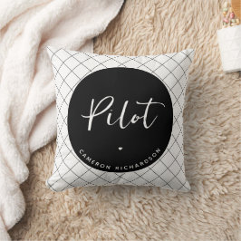 Custom Pilot Aviation School Afstuderen Elegant Kussen