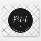 Custom Pilot Aviation School Afstuderen Elegant Muismat (Voorkant)