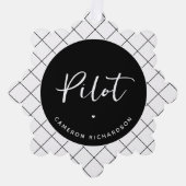 Custom Pilot Aviation School Afstuderen Elegant Ornament Kaart (Voorkant)