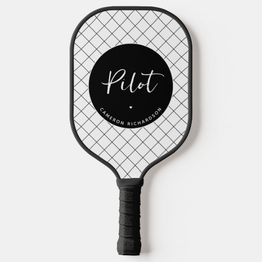 Custom Pilot Aviation School Afstuderen Elegant Pickleball Paddle (Achterkant)