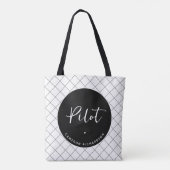 Custom Pilot Aviation School Afstuderen Elegant Tote Bag (Achterkant)