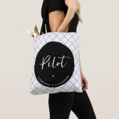 Custom Pilot Aviation School Afstuderen Elegant Tote Bag (Dichtbij)