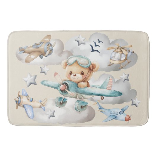 Custom Pilot Teddy Bear Badmat (Voorkant)