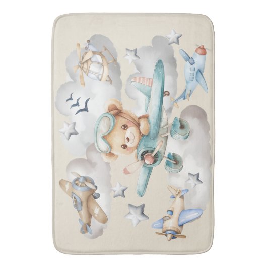 Custom Pilot Teddy Bear Badmat (Voorkant Verticaal)