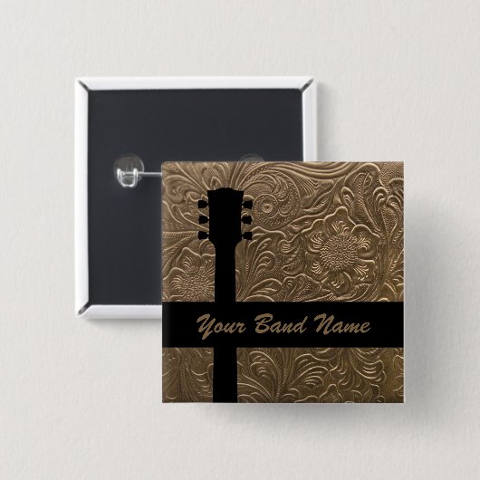 Custom Pin Band Merch Guitar Country Button (Voorkant /achterkant)