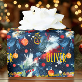 Custom Pine en Ornamenten kerst Cadeaupapier