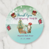 Custom Pine Star Baby shower Bedankjes Labels (Voorkant)