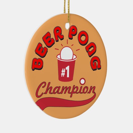 Custom Ping Pong Official League Ball Keramisch Ornament (Rechts)
