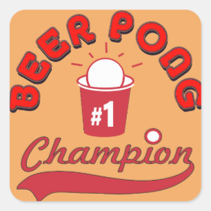 Custom Ping Pong Official League Ball Vierkante Sticker