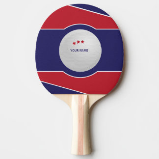 Custom Ping Pong Paddle, Red and Blue Sporty. Tafeltennisbatje