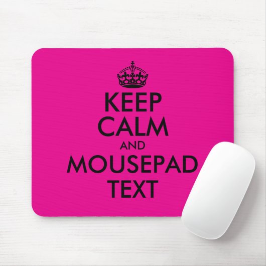 Custom pink and black keep calm mouse pad gift muismat (Met muis)