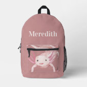 Custom Pink Axolotl Backpack Bedrukte Rugzak (Voorkant)