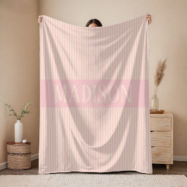 Custom Pink Baby Shower Blanket Gift for Girls Fleece Deken