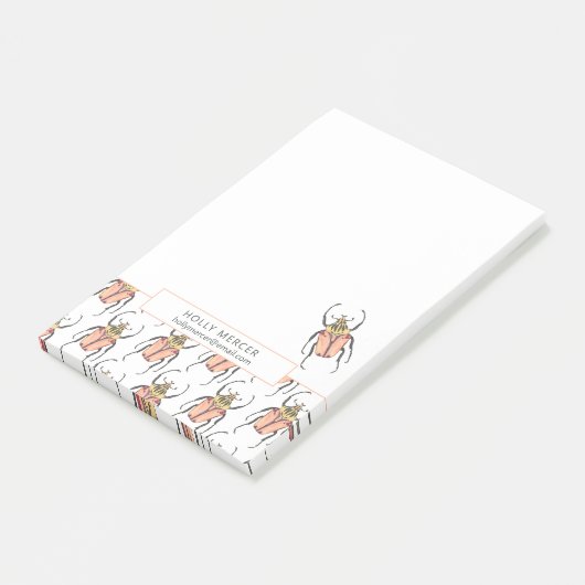 Custom Pink Beetles Mom Contactgegevens Post-it® Notes (Schuin)