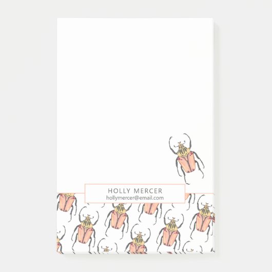 Custom Pink Beetles Mom Contactgegevens Post-it® Notes (Voorkant)