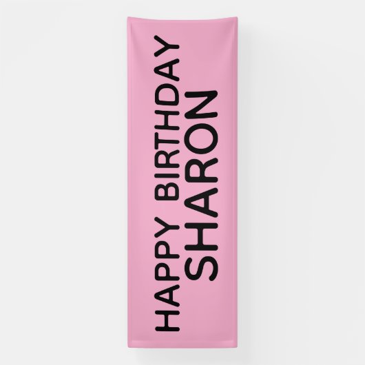 CUSTOM PINK BIRTHDAY PARTY BANNER (Verticaal)